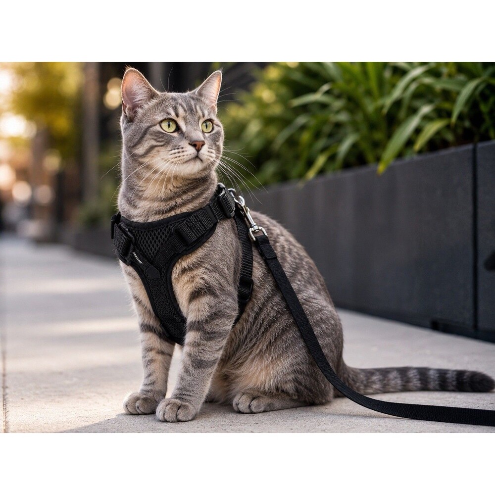 Dooradar XS Pet Harness and leash set Black NWOT